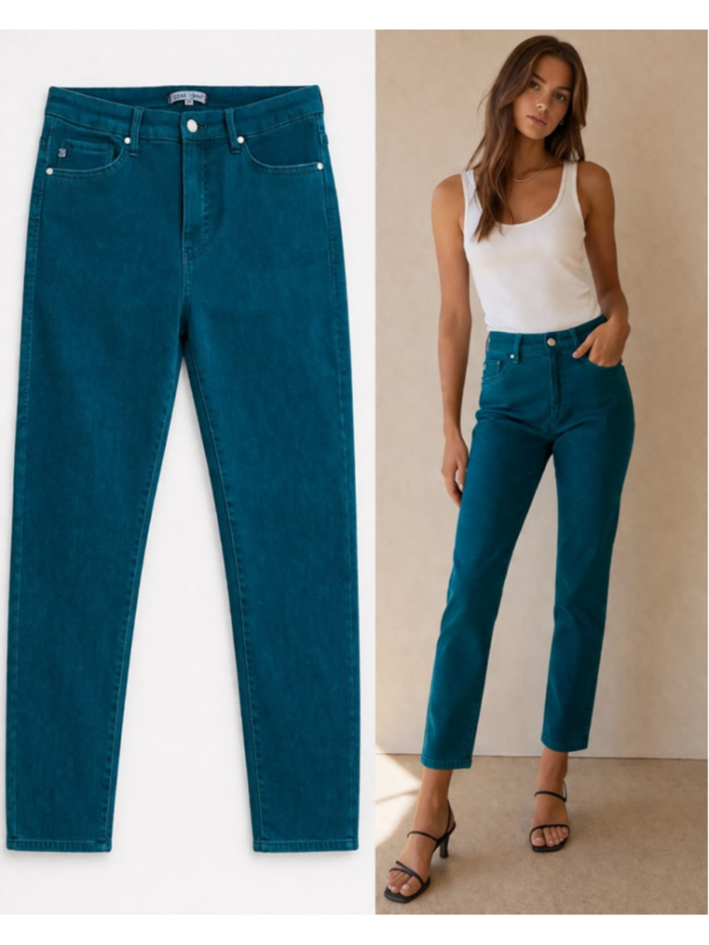 Dear John Green High Rise Pixie Jeans Blue Lagoon Stretch Denim Size 29